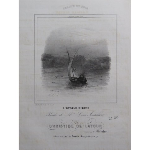 DE LATOUR Aristide L'Étoile Rieuse Chant Piano ca1840