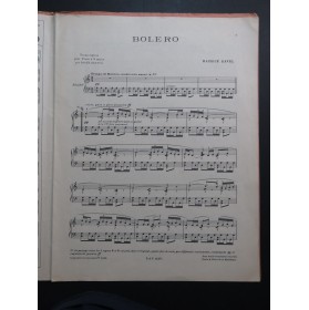 RAVEL Maurice Bolero Piano 1929
