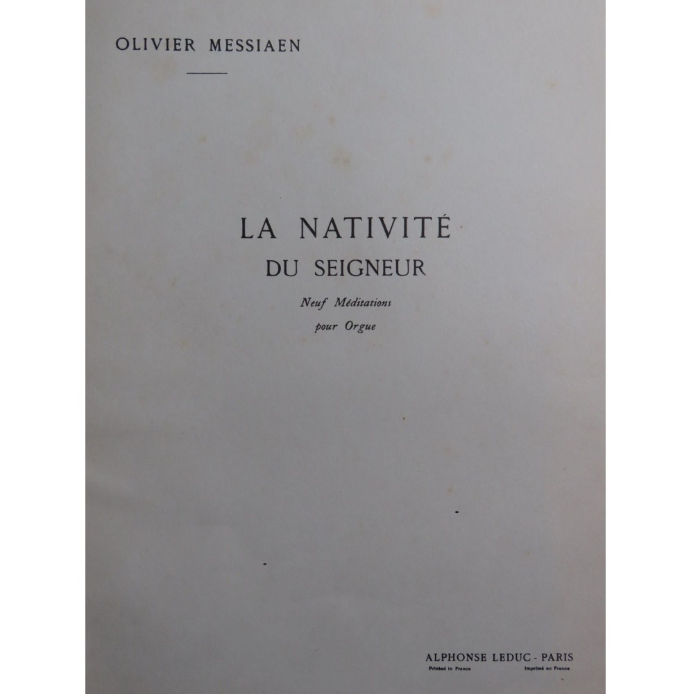 MESSIAEN Olivier La Nativité du Seigneur Vol 2 Orgue