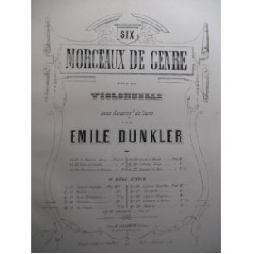 DUNKLER Emile Berceuse Violon Piano ca1870