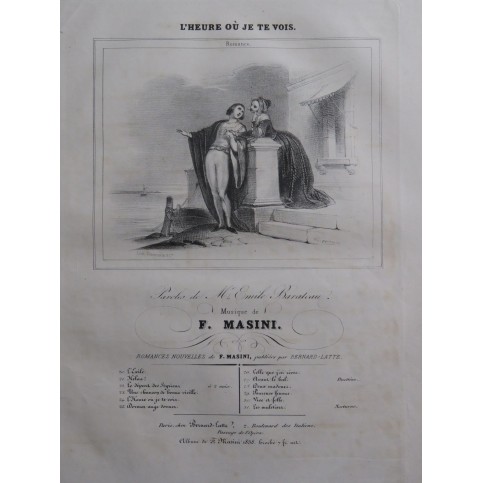 MASINI F. L'heure où je te vois Chant Piano ca1840