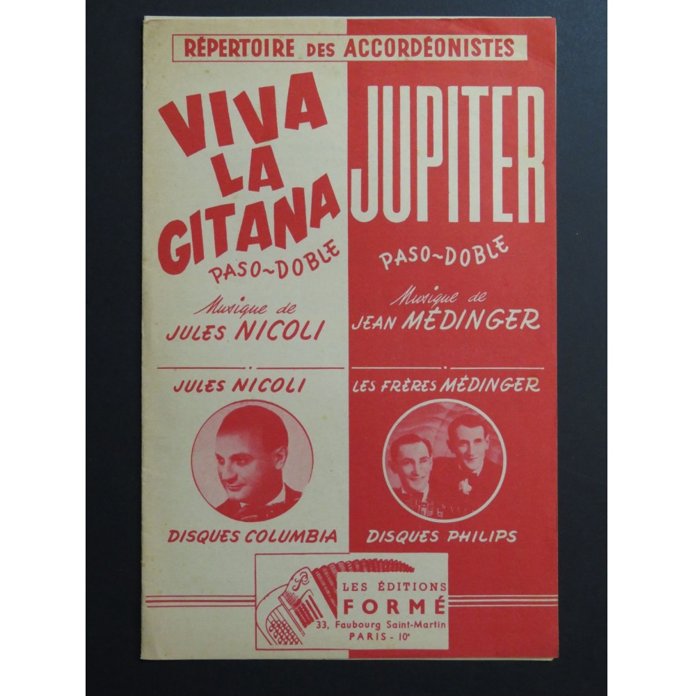 Viva la Gitana Jules Nicoli Jupiter Jean Médinger Accordéon 1957