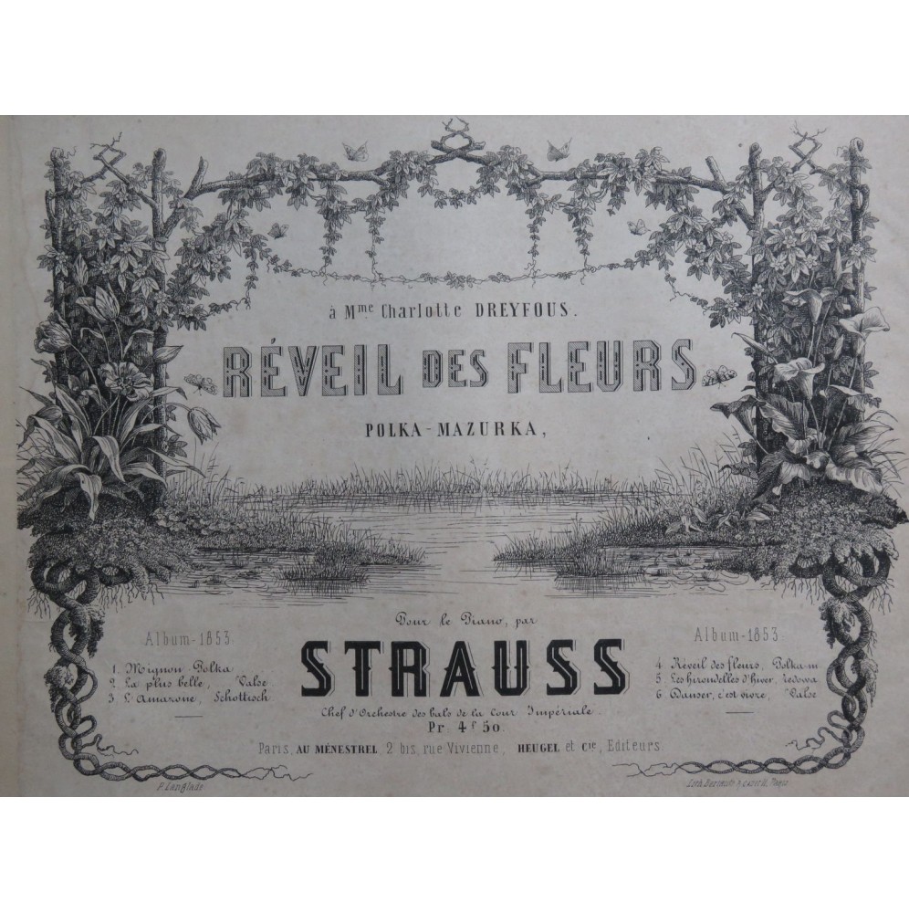 STRAUSS Johann Réveil des Fleurs Piano 1853