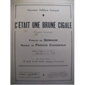 CASADESUS Francis Brune Cigale chant piano 1937