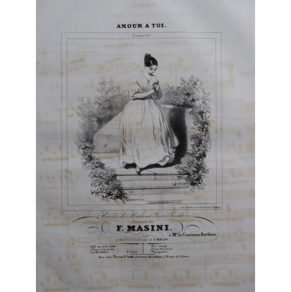 MASINI F. Amour à toi Chant Piano ca1840