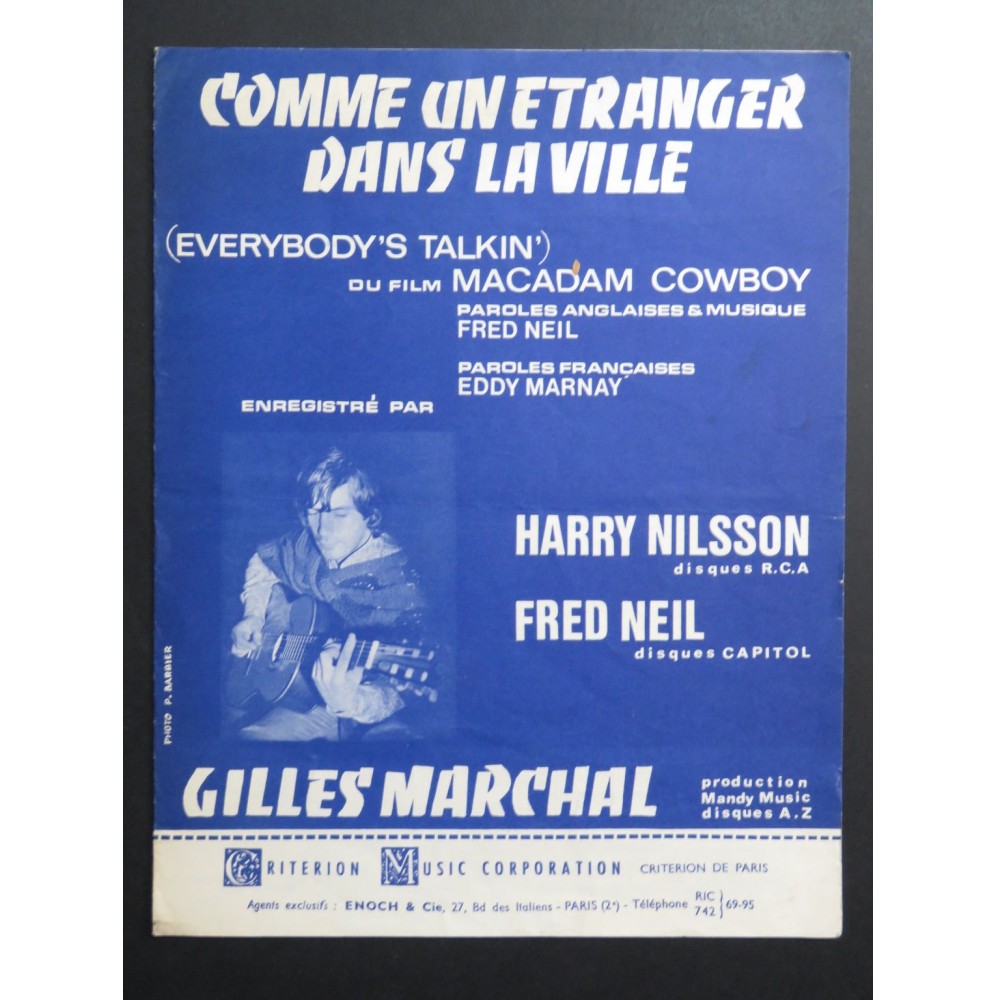 Comme un étranger dans la Ville Fred Neil Chant Piano 1969