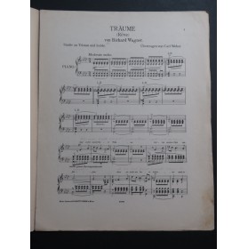 WAGNER Richard Rêves Piano Chant 1908