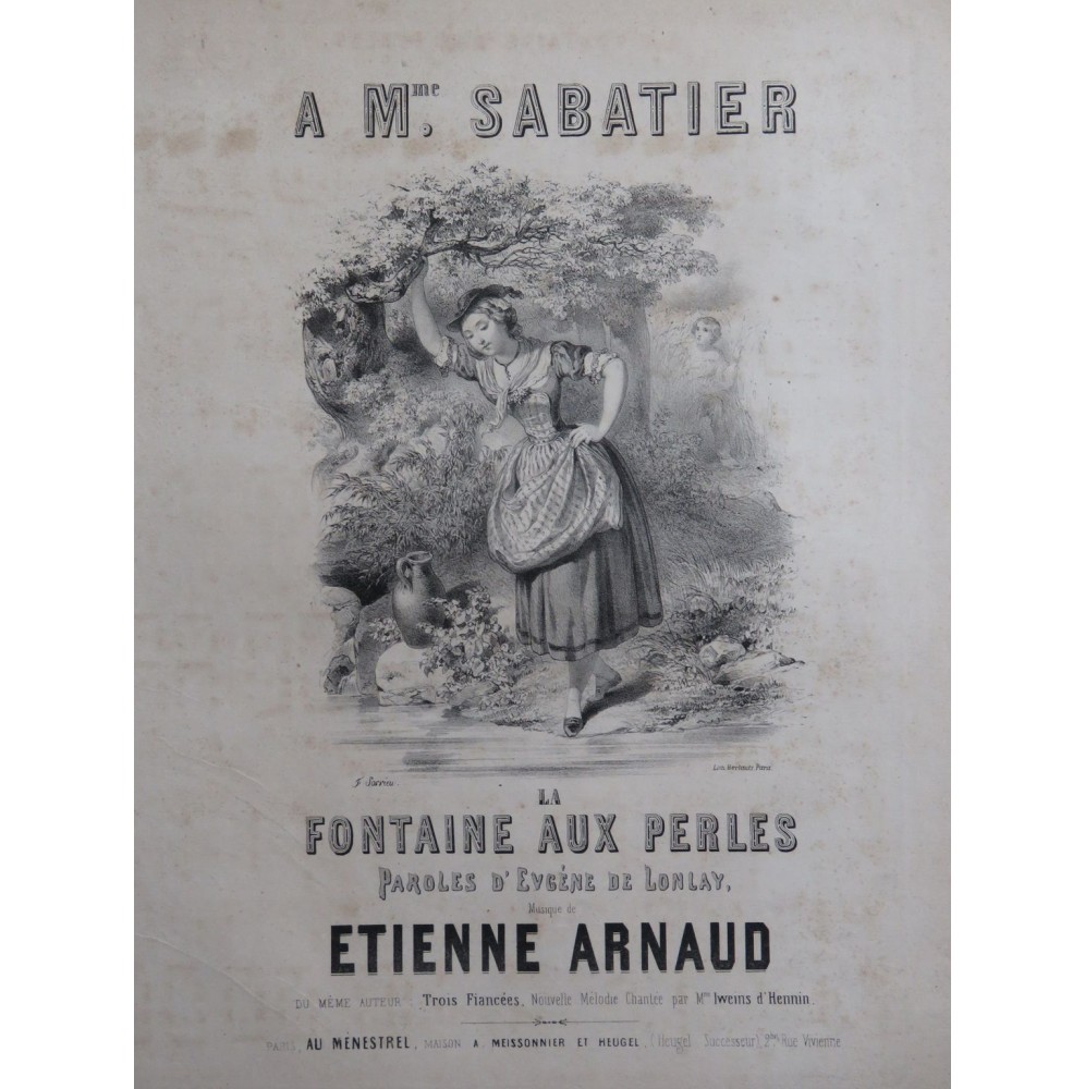 ARNAUD Étienne La Fontaine aux Perles Chant Piano ca1845