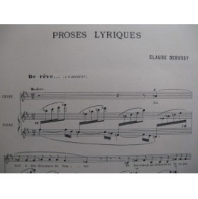 DEBUSSY Claude Proses Lyriques Chant Piano