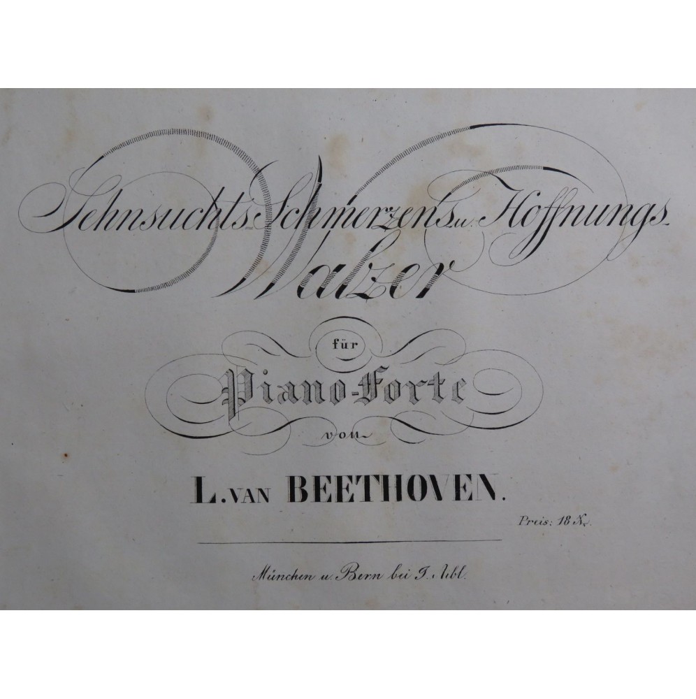 BEETHOVEN Sehnsuchts Schmerzens Hoffnungs Walzer Piano ca1820