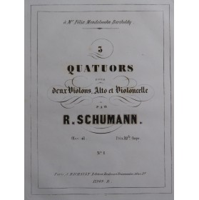 SCHUMANN Robert Quatuor op...