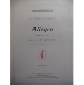 SAINT-SAËNS Camille Allegro Piano 1913