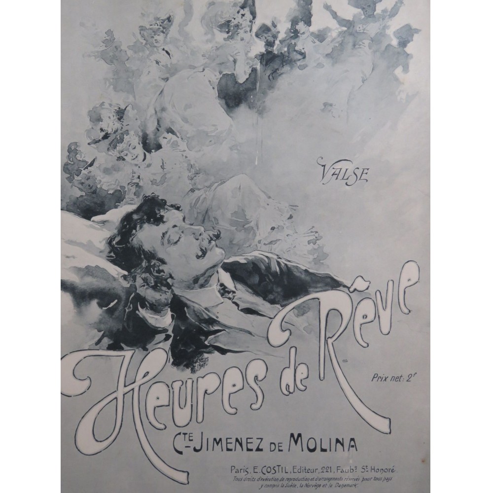 JIMENEZ DE MOLINA Cte Heures de Rêve Dédicace Piano 1907