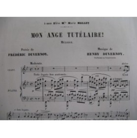 DUVERNOY Henry Mon Ange Tutélaire Chant Piano 1876