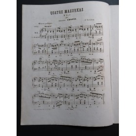 CHOPIN Frédéric Mazurkas 2e Livraison Oeuvres Posthumes Piano ca1855