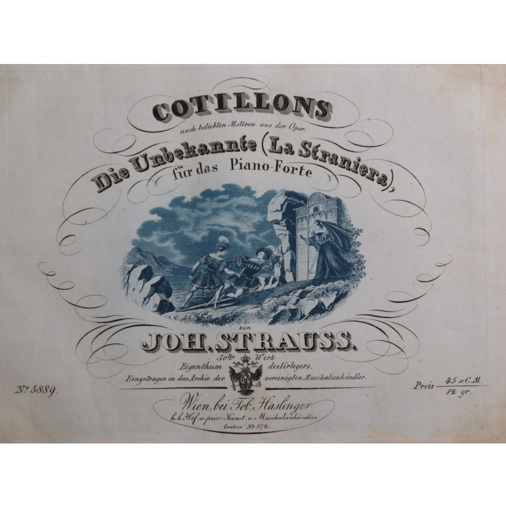 STRAUSS Johann Cotillons op 50 Piano 1832