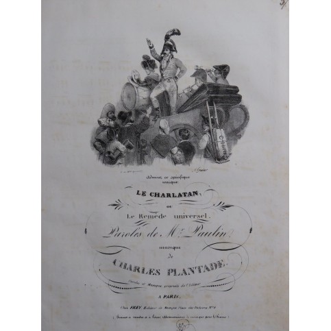 PLANTADE Charles Le Charlatan Chant Piano ca1830