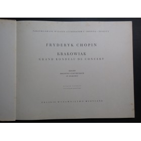 CHOPIN Frédéric Krakowiak Grand Rondeau de Concert Fac simile 1953
