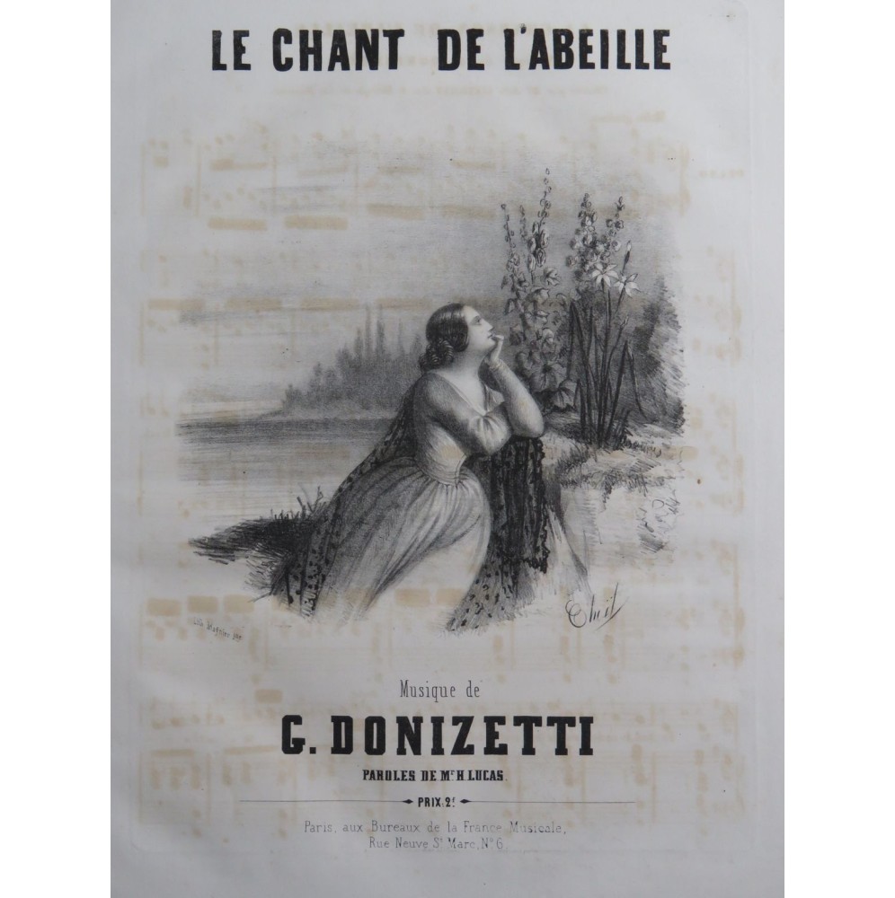 DONIZETTI G. Le Chant de l'Abeille Chant Piano ca1840