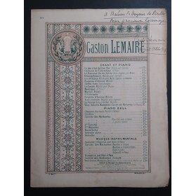 LEMAIRE Gaston Vous dansez, Marquise Dédicace Chant Piano ca1905