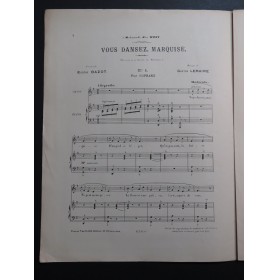 LEMAIRE Gaston Vous dansez, Marquise Dédicace Chant Piano ca1905