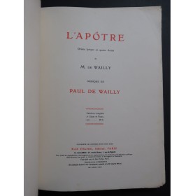 DE WAILLY Paul L'Apôtre Chant Piano 1914