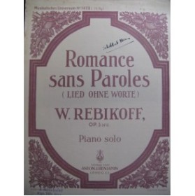 REBIKOFF W. Romance sans paroles Piano