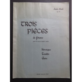 ABSIL Jean Trois Pièces op 32 Dédicace Piano 1940