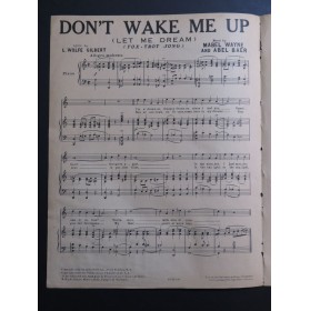 WAYNE Mabel BAER Abel Don't Wake Me Up Chant Piano 1925