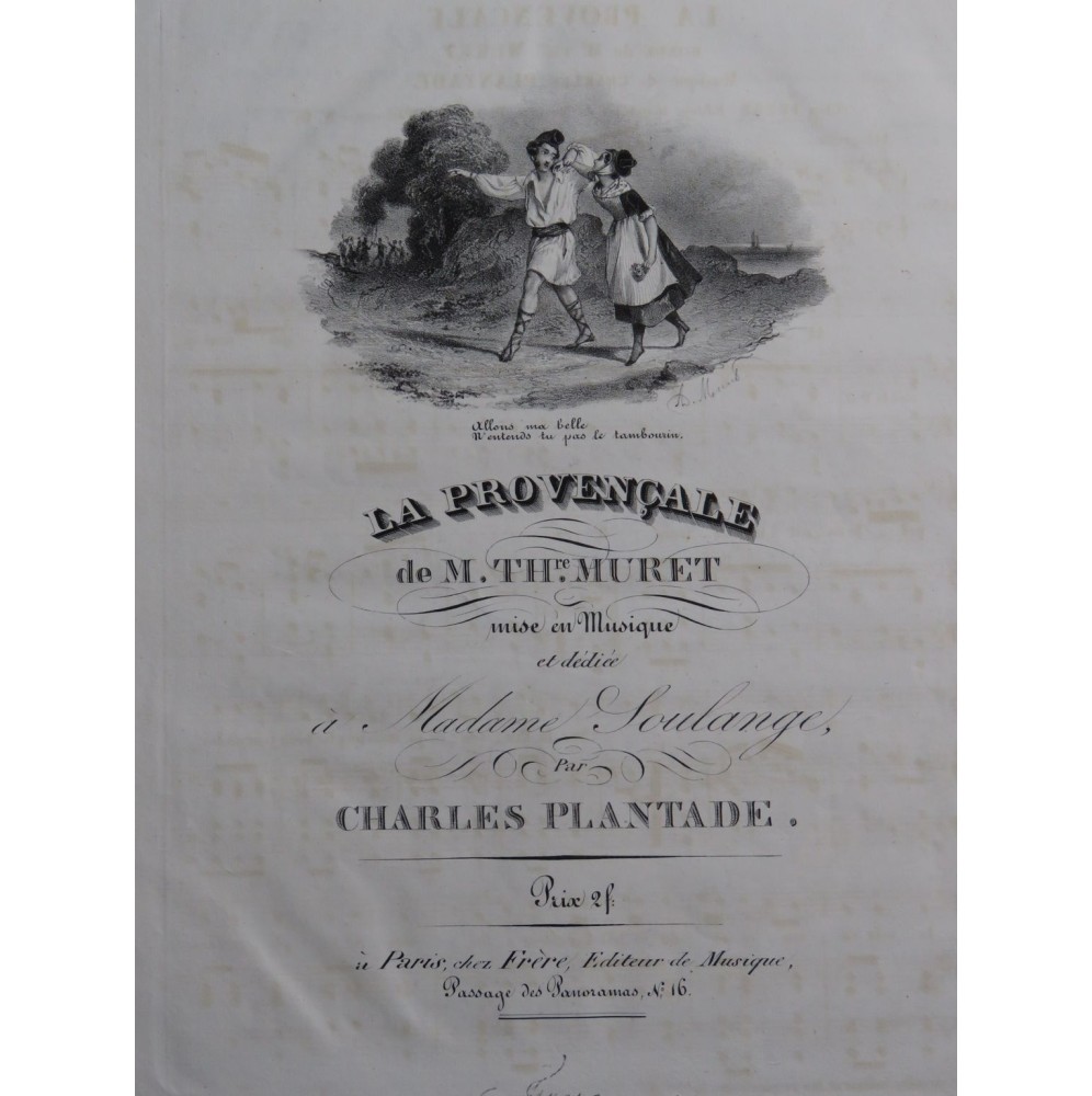 PLANTADE Charles La Provençale Chant Piano ca1820