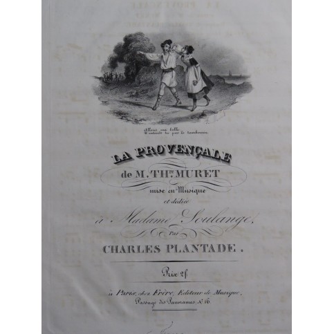 PLANTADE Charles La Provençale Chant Piano ca1820
