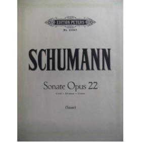 SCHUMANN Robert Sonate op 22 Piano