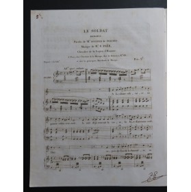 PAËR Ferdinand Le Soldat Romance Signature Chant Piano ca1820