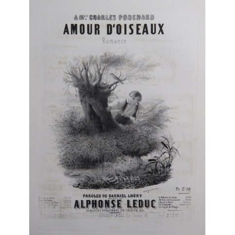 LEDUC Alphonse Amour d'Oiseaux Chant Piano 1851