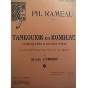 RAMEAU Ph. Tambourin en Rondeau Violon Piano