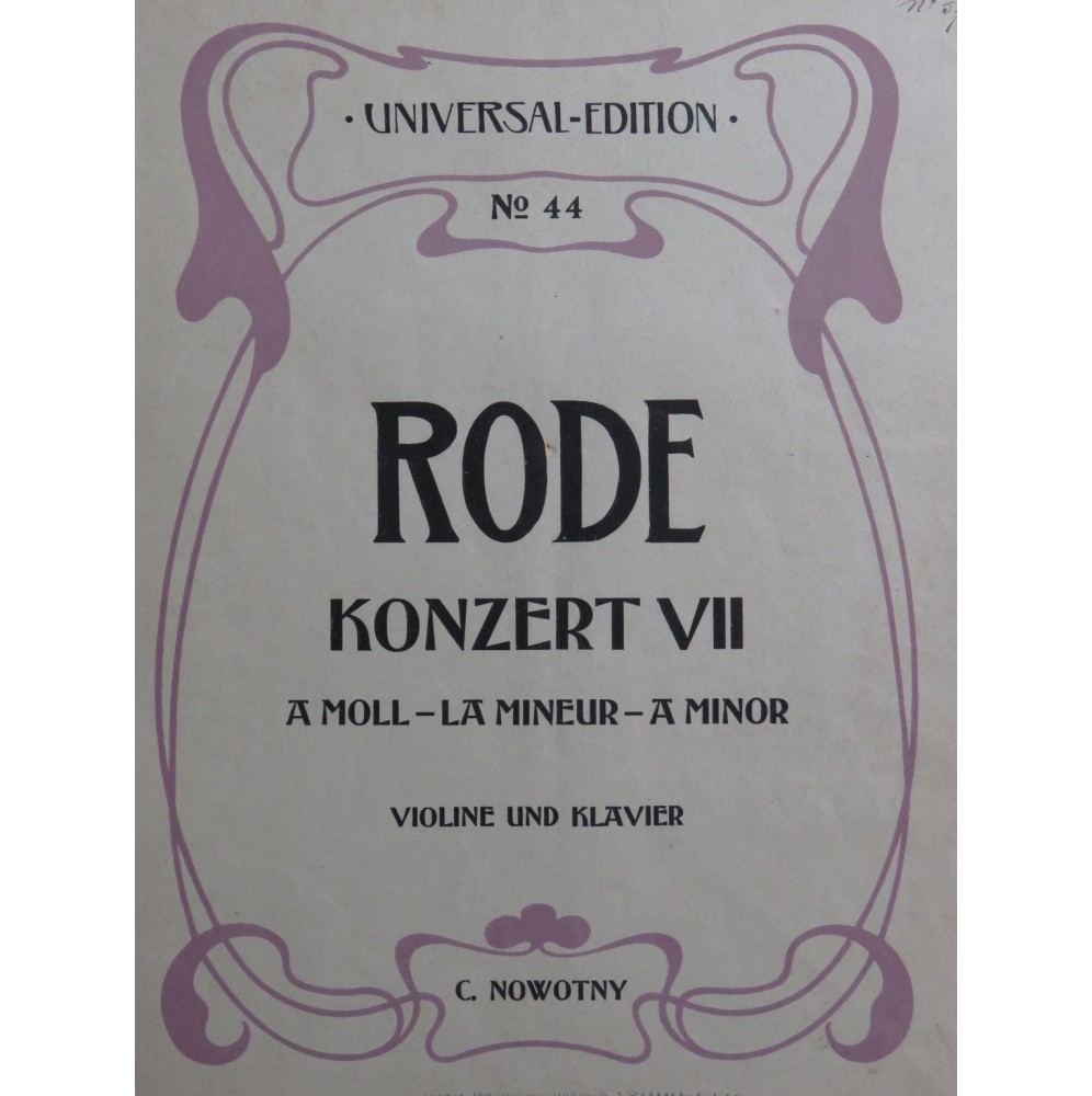 RODE Pierre Concerto No 7 Violon Piano