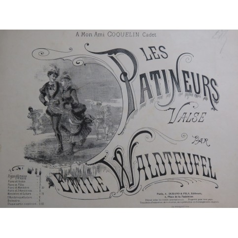 WALDTEUFEL Émile Les Patineurs Piano 1883