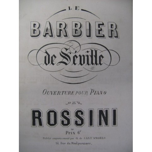 ROSSINI G. Le Barbier de Séville Ouverture Piano