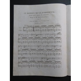 MALIBRAN Marie Le retour de la Tyrolienne Piano Chant ca1830