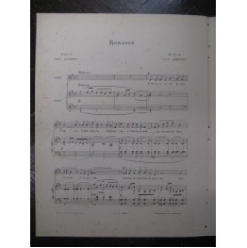 DEBUSSY Claude Romance Chant Piano 1891