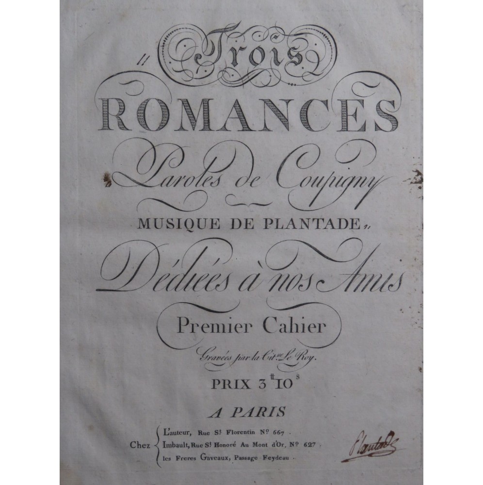 PLANTADE Charles Bonheur d'Aimer Signature Chant Piano ca1797