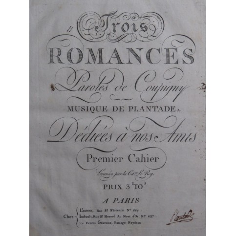 PLANTADE Charles Bonheur d'Aimer Signature Chant Piano ca1797