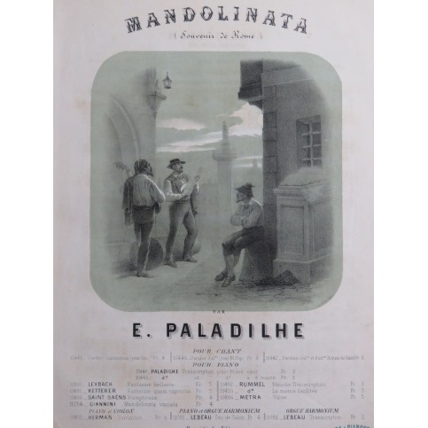 PALADILHE E. Mandolinata Chant Piano ca1870