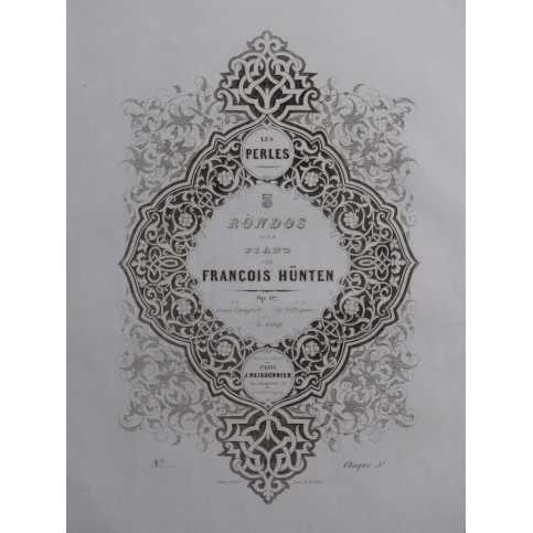 HÜNTEN François Air Villageois op 117 Chant Piano ca1842