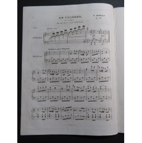HÜNTEN François Air Villageois op 117 Chant Piano ca1842