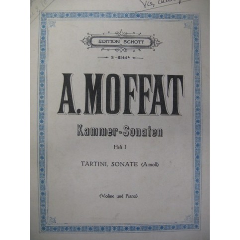 TARTINI Giuseppe Moffat Sonata Violon Piano