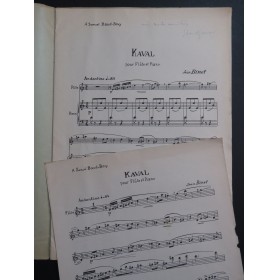 BINET Jean Kaval Dédicace Piano Flûte 1945