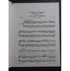 BARBIERI F. A. De Getafe Al Paraiso Piano ca1880