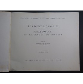 CHOPIN Frédéric Krakowiak Grand Rondeau de Concert Fac simile 1953