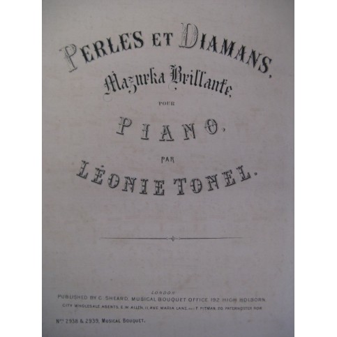 TONEL Léonie Perles et Diamans Piano ca1870